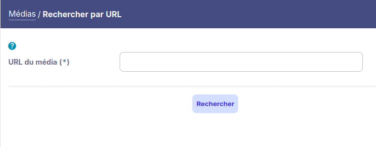 Fenêtre de recherche par URL