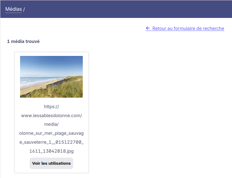 Résultat de recherche par URL